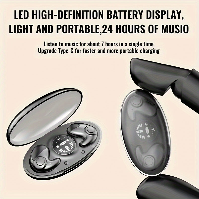 Wireless Sleep Headphones On-Ear Sports Earbuds with Noise Reduction Microphones and Wireless 5.0 for iOS Android Gaming