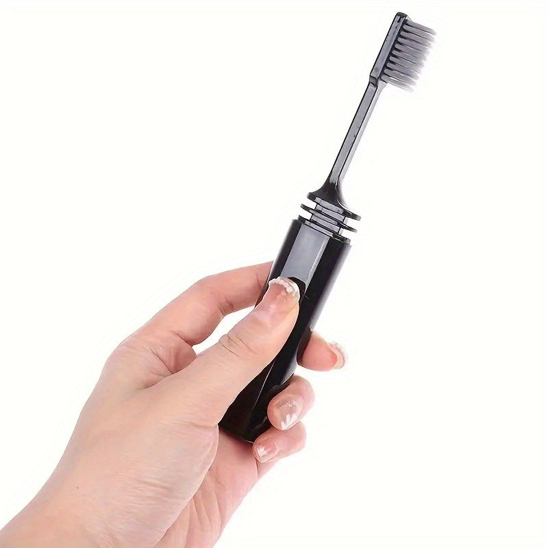 Adult Bamboo Charcoal Folding Toothbrush Portable Travel Compact Soft Bristles