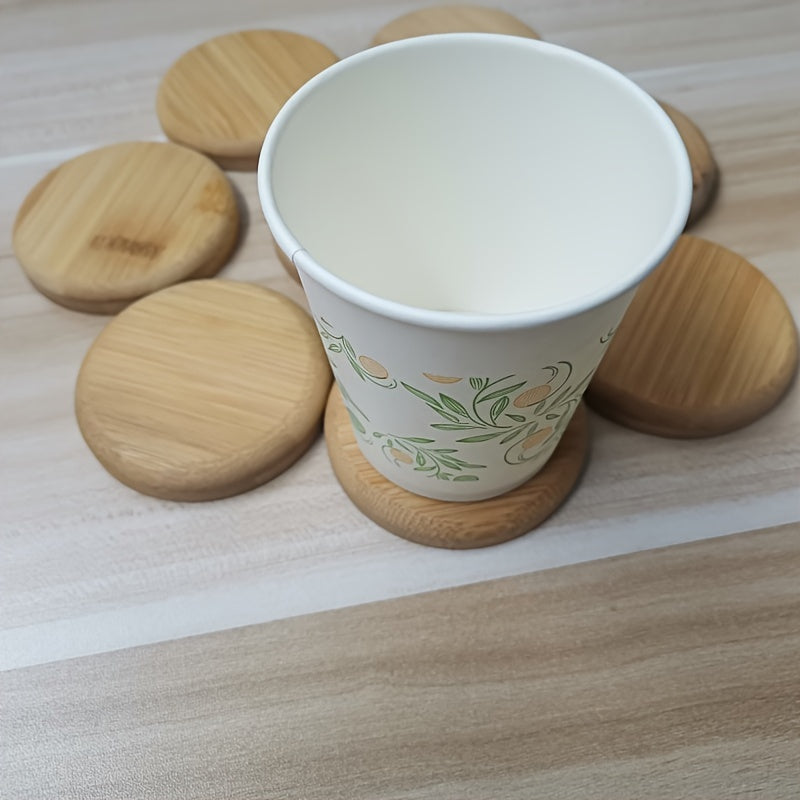 Round Bamboo Coaster for Cups Water Cup Insulation Mat Tea Cup Mat