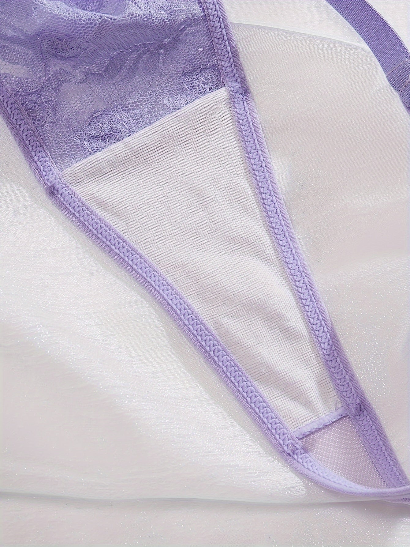 Women’s Lace Bra Set with 3D Rose Bud Design and Adjustable Straps