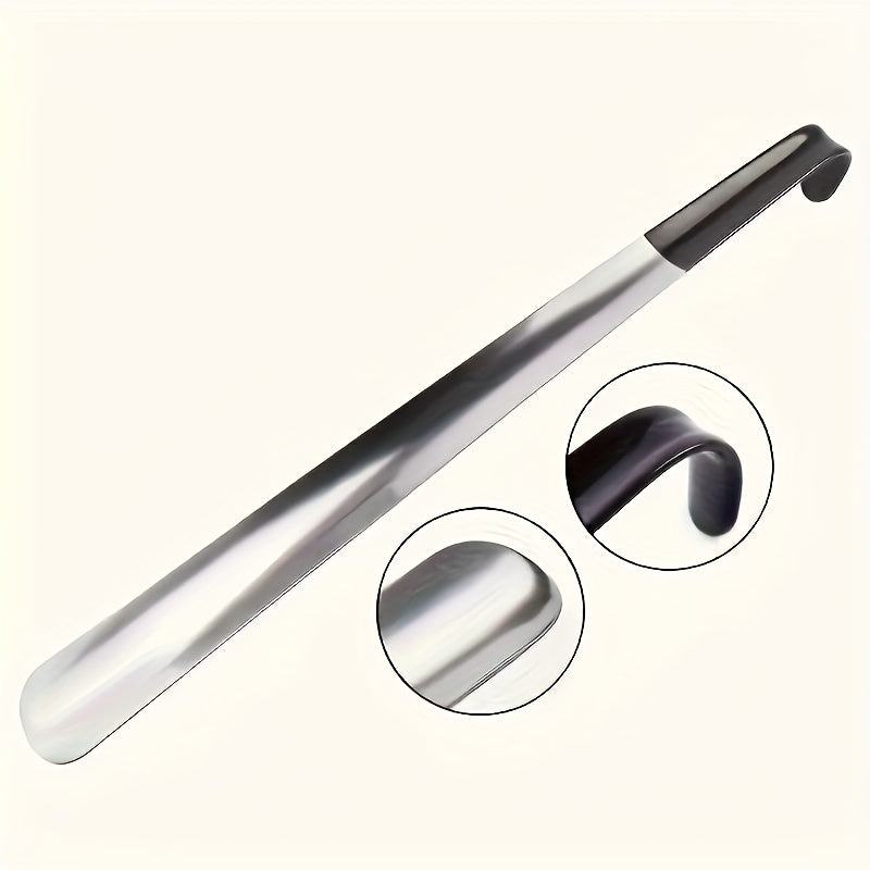 Extra-Long Stainless Steel Shoehorn with Slip-Resistant Handle for Seniors
