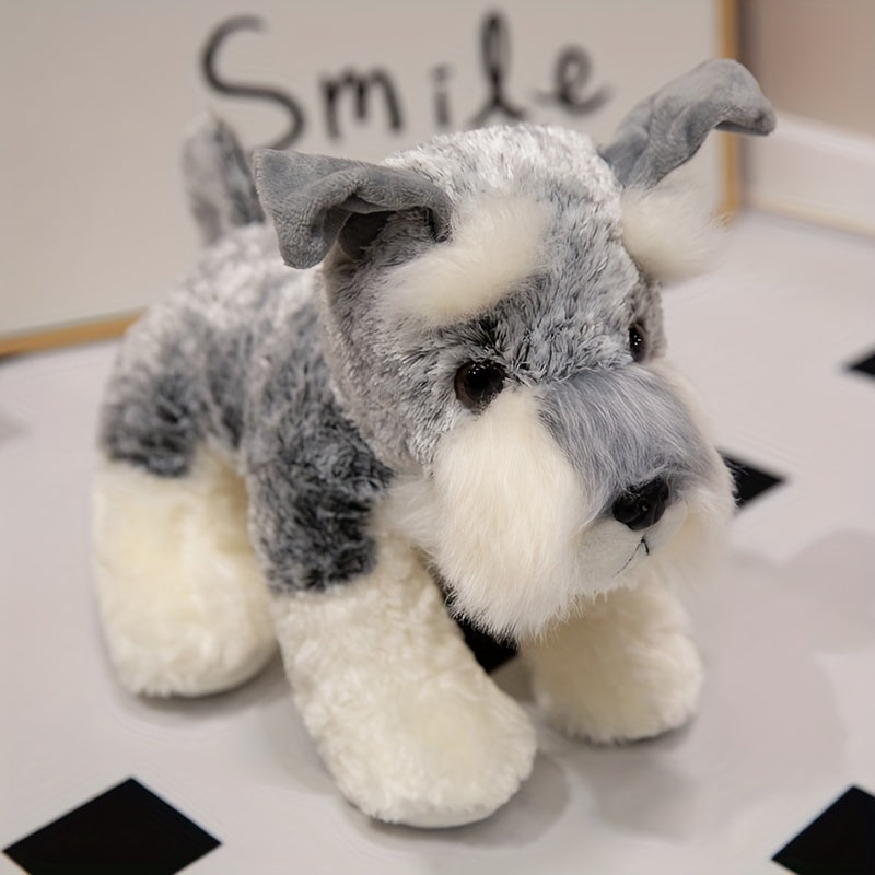 Juguete de peluche con temática de anime de perro Schnauzer para decoración de habitación y regalos
