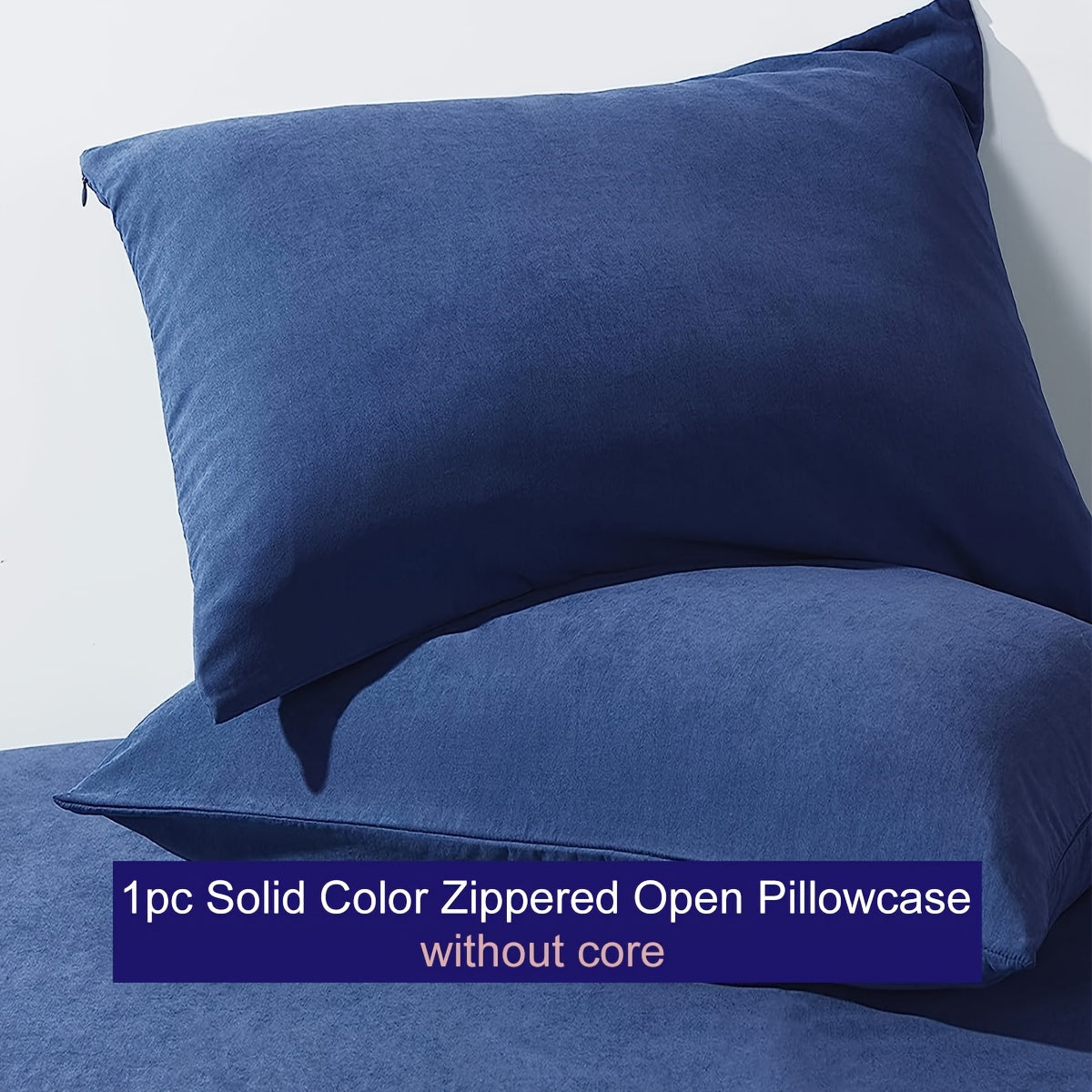 Microfiber Pillowcase with Zipper Closure Solid Color Various Sizes