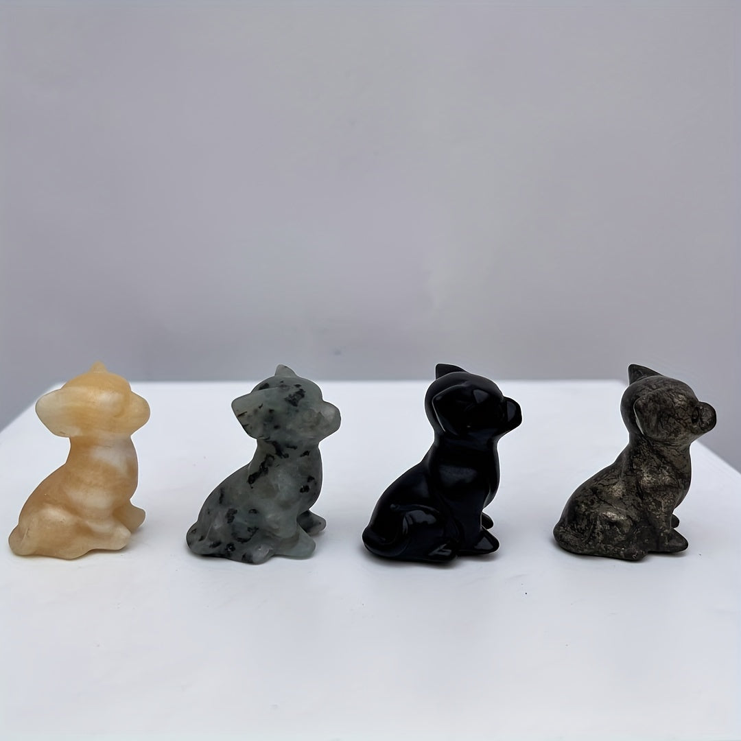 Crystal Chihuahua Dog Carving Natural Crystal Home Decor Office Decor Gift