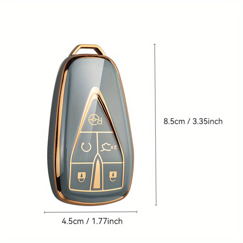 Luxury TPU Car Key Cover for SUV Keycase Blue Gold Smart Start Protector