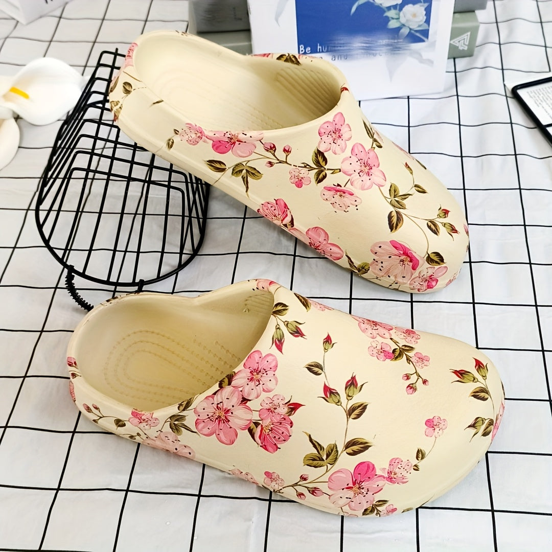 Women's Floral Butterfly Mule Shoes Lightweight Non-Slip Comfortable for Indoor Outdoor