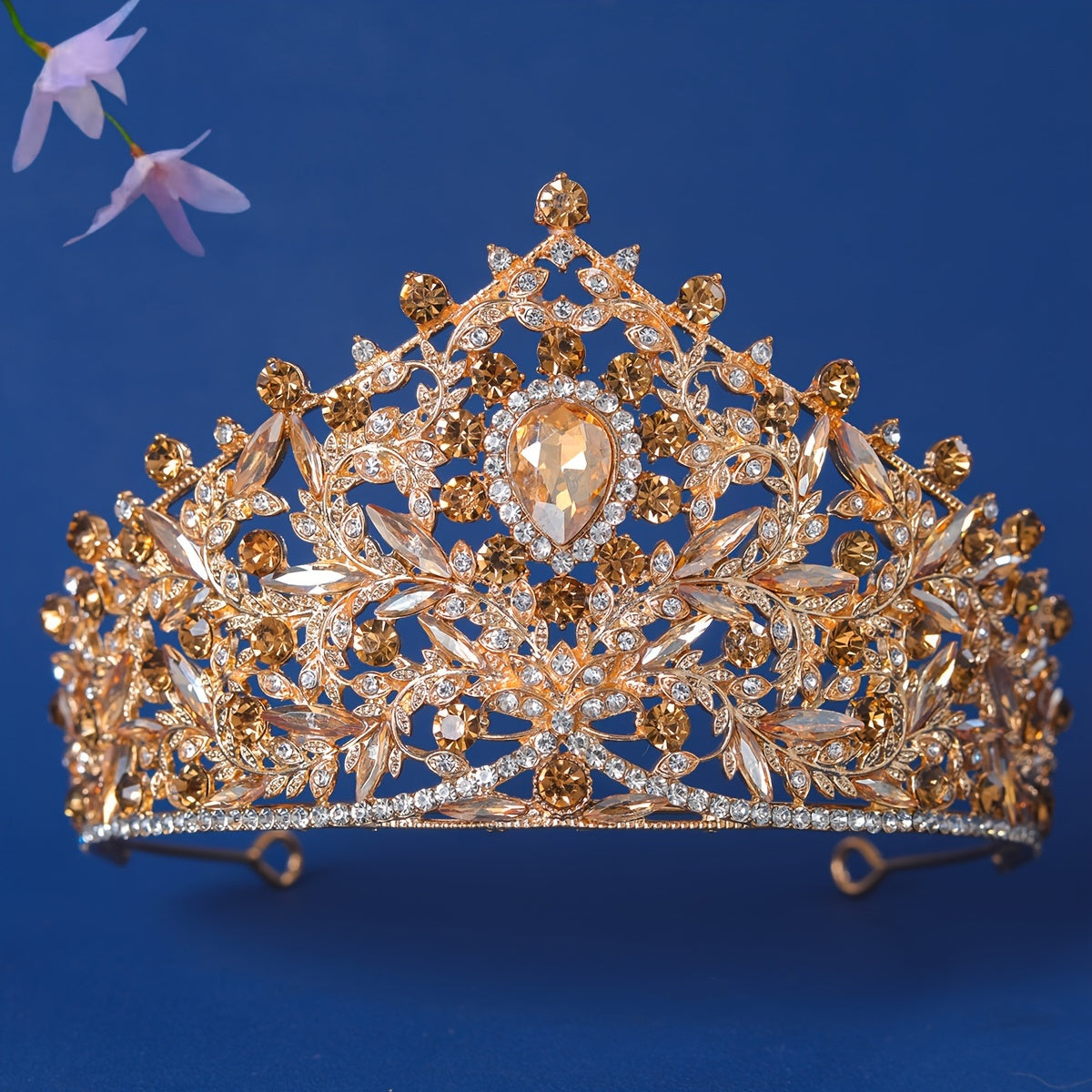 Prinsessa Bridal Tiara To'plami Rhinestone To'y Soch Aksesuarlar Zamonaviy Taxt Maxsus Tadbirlar uchun