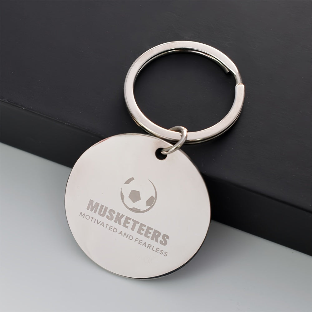 Set of 10 Double-Sided Stainless Steel Laser-Engraved Keychains with Dog Name and Info