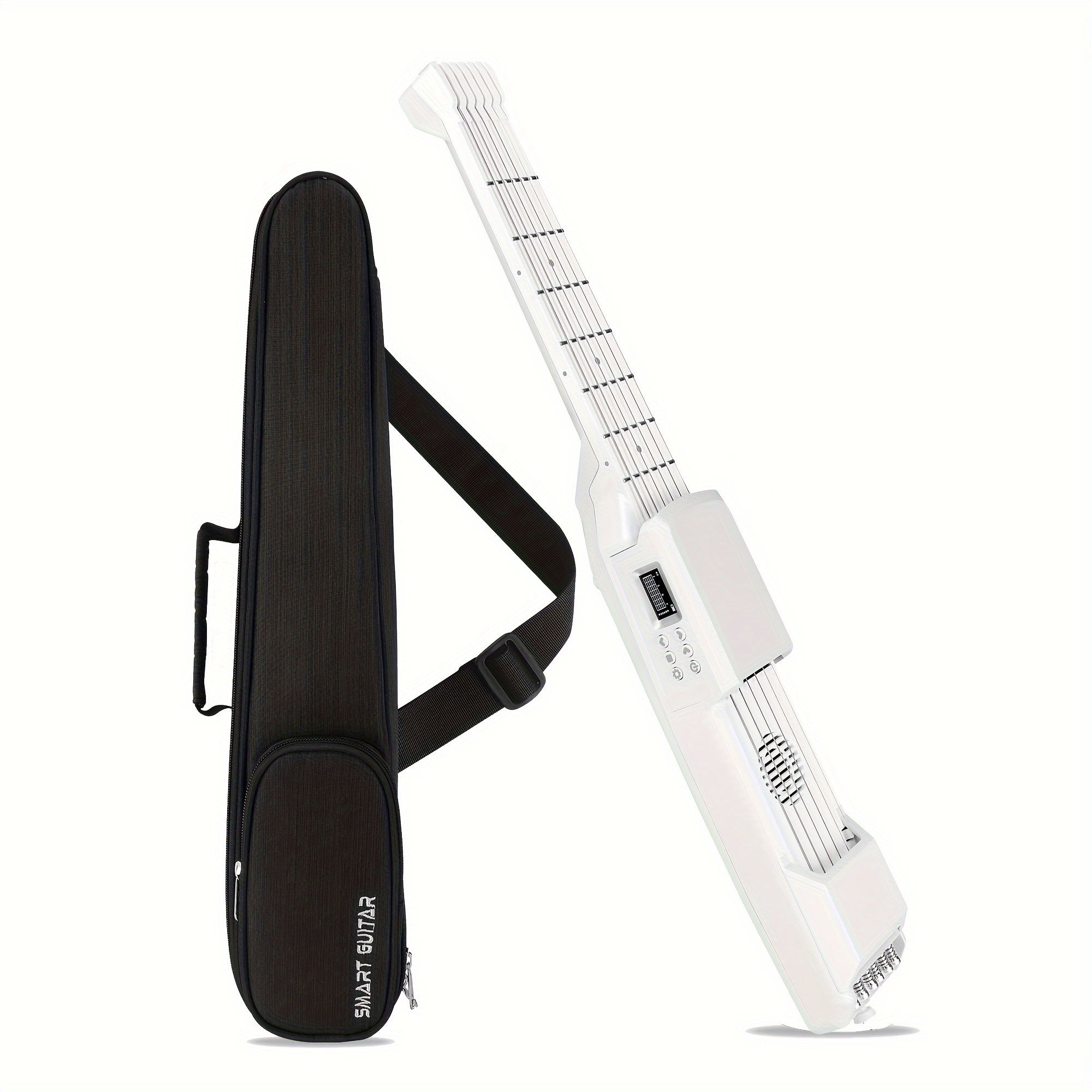 Portable Smart Acoustic Electric Guitar with AI LCD Screen, USB Charging, Includes Strap and Case