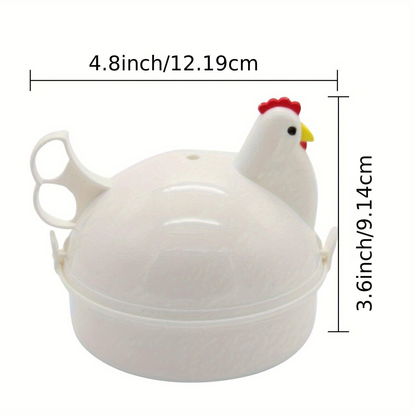White Aluminum Alloy Egg Steamer with Chicken Shape, 4 Grids for Boiling and Steaming