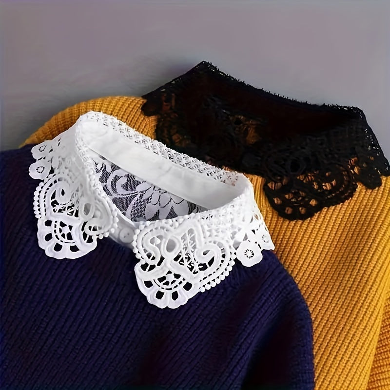 Women's Lace Half-Shirt Collar Adjustable Breathable Hollow Design
