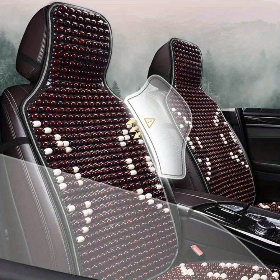 Car Seat Cushion Summer Cooling Mat Breathable Wooden Beads Universal