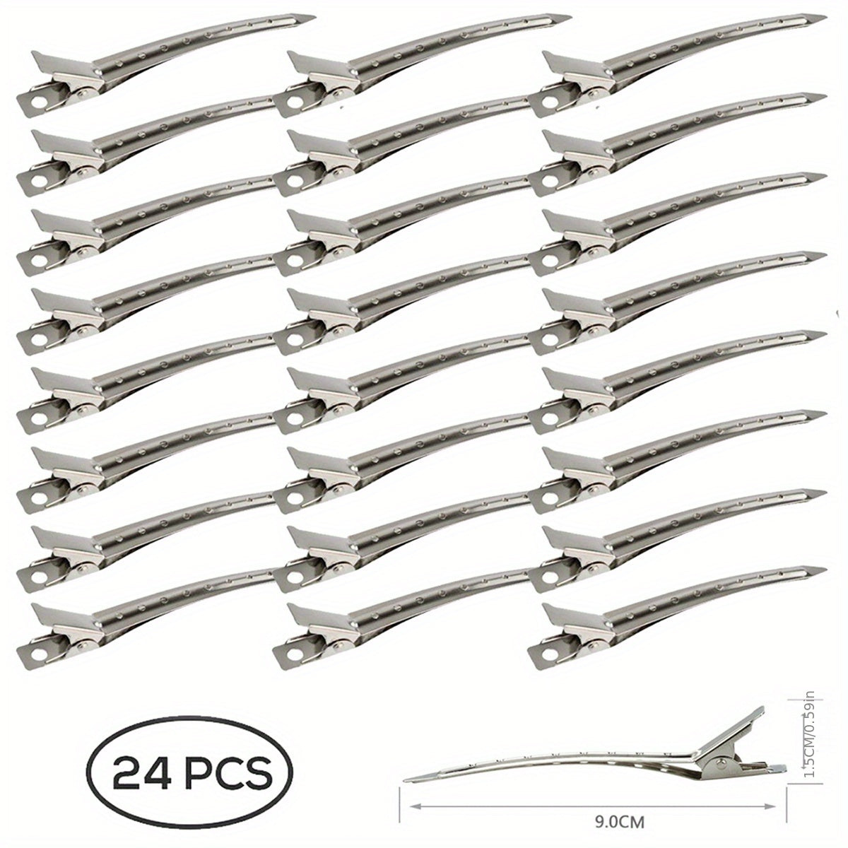 24 Pieces Hair Styling Clips for Makeup Artists and Hairdressing, Ripple and Duckbill Clips