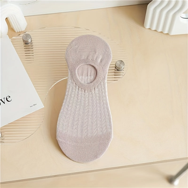 10 Pairs of Crew Socks for Men Women Solid Color Knit Fabric Invisible Socks