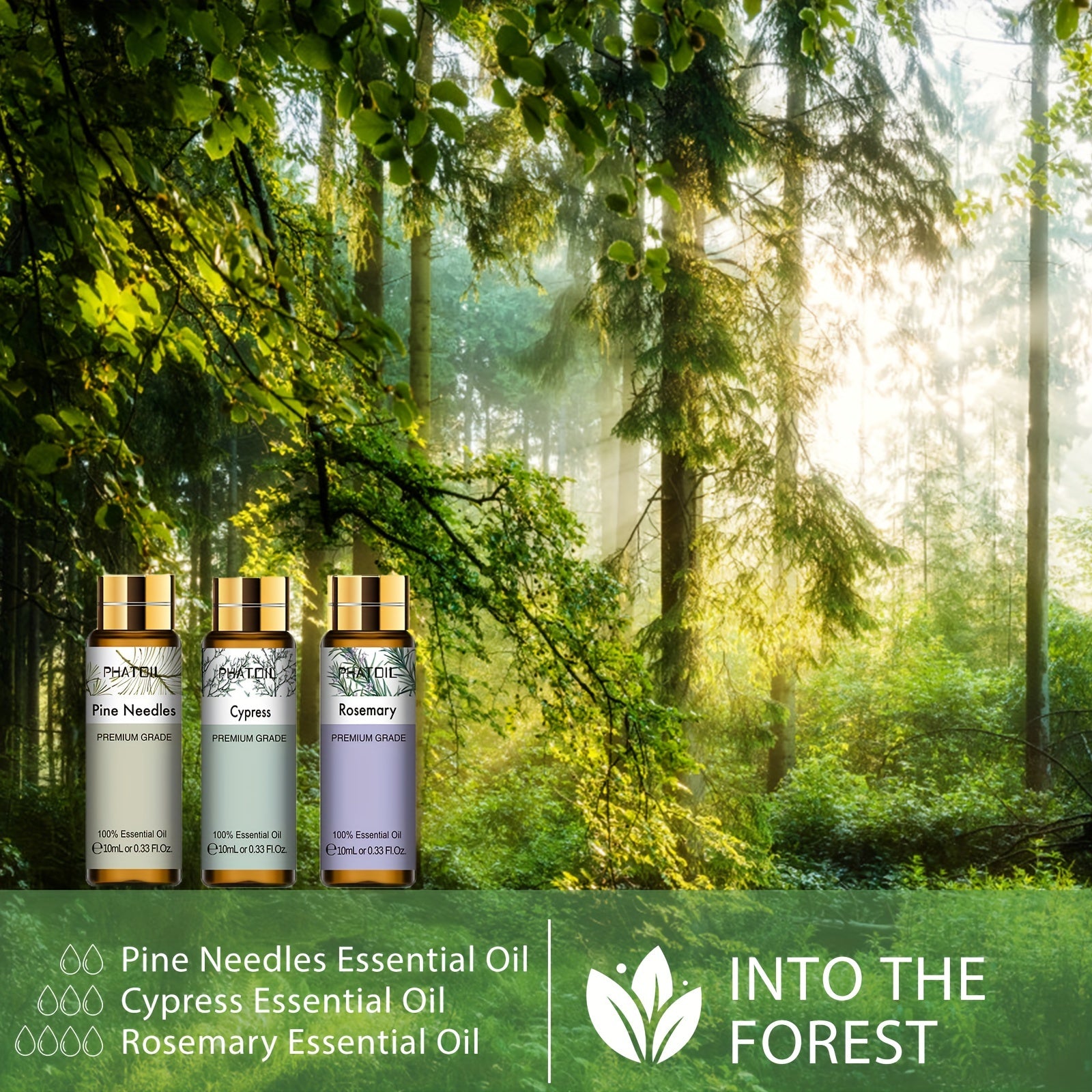 PHATOIL Efir moyi Yagona 10ml - Kayfiyatni ko'taruvchi aromaterapiya suvi, ko'p maqsadli foydalanish, yuqori sifatli, oqmas, UV nurlanishiga chidamli - 1 shisha