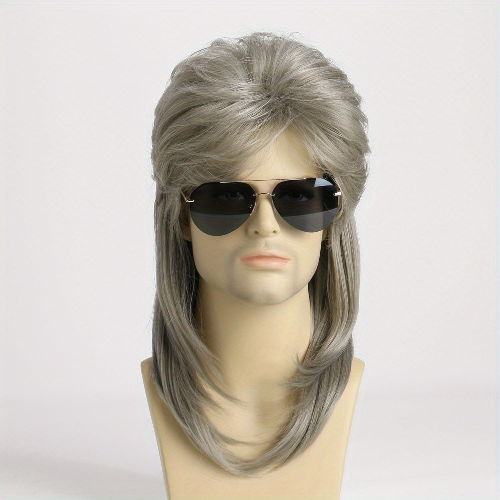 Long Curly Rock and Roll Wig with Golden Highlights for 80s Halloween Costume