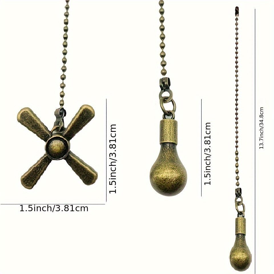 Ceiling Fan Pull Chain Set with Beaded Ball Extension Chains for Lights and Fans