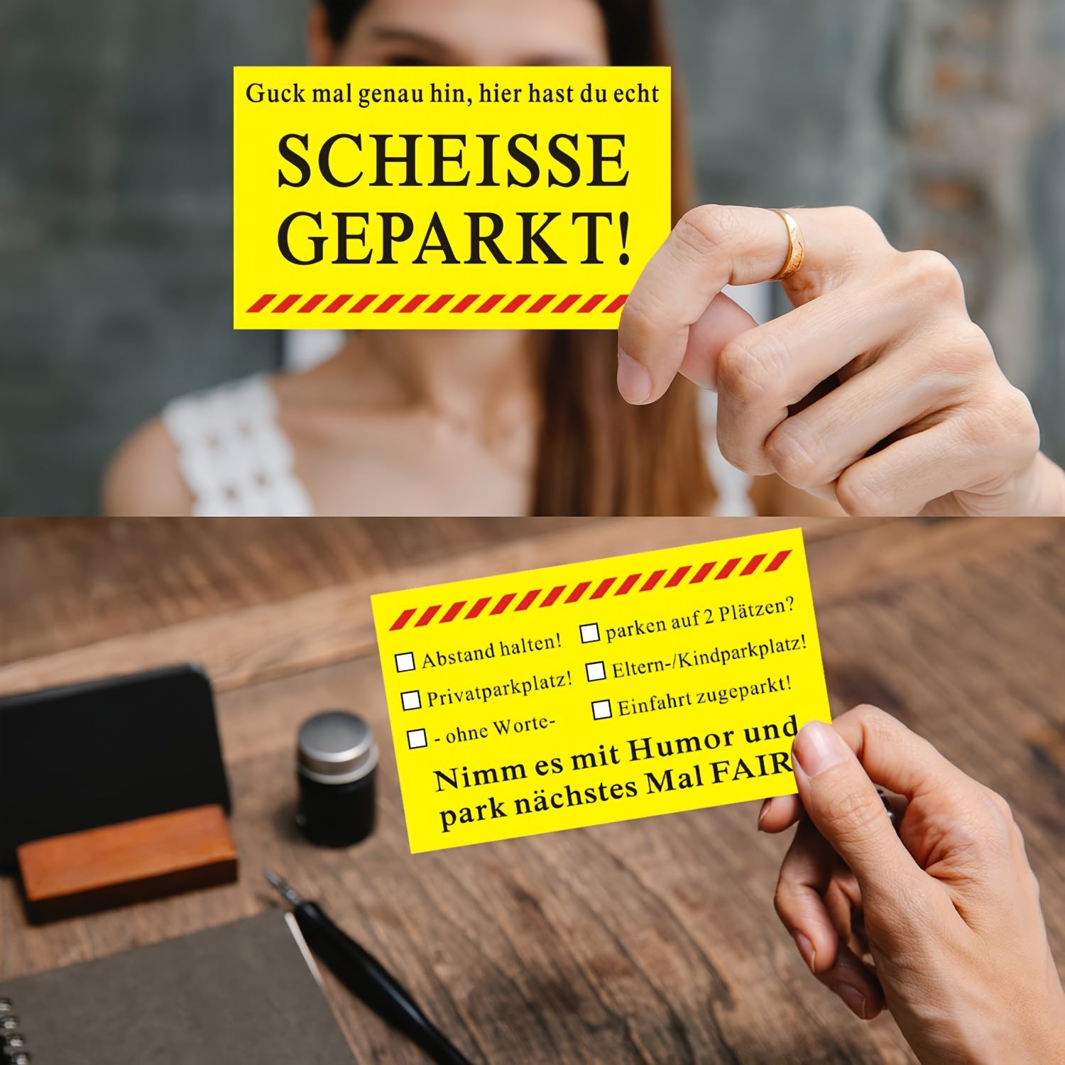 50-Pack Humorous Parking Warning Cards Paper Quick Reminder Prank Notes