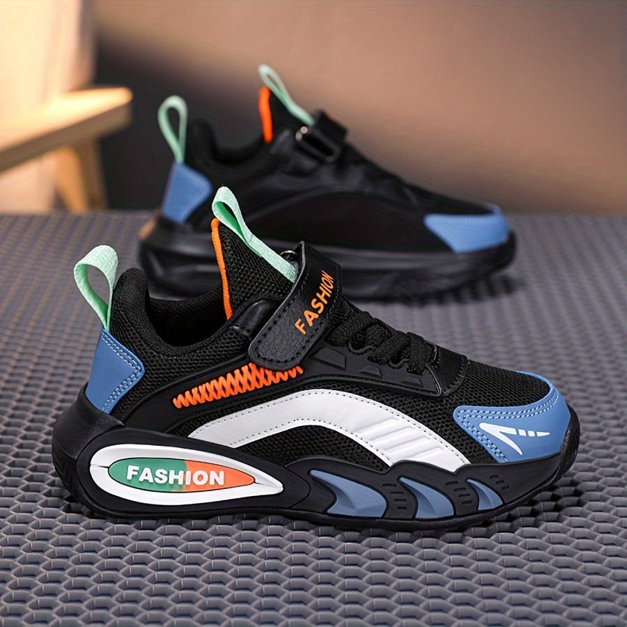 Boys Mesh Sneakers All-Season Low Top with Hook-and-Loop Closure