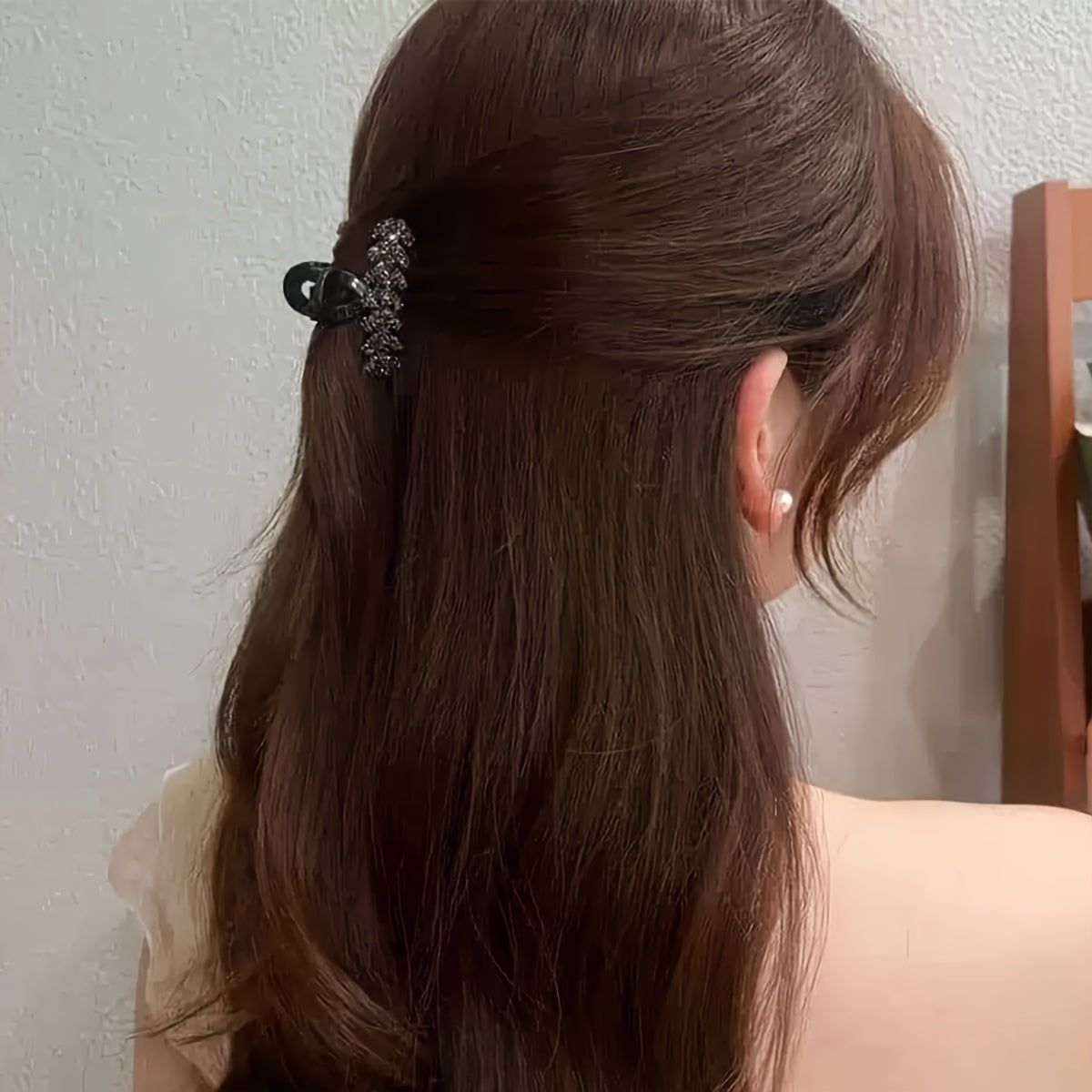 9pcs Women's Elegant Solid Color Alloy Hair Clips Small Rhinestone Accessories