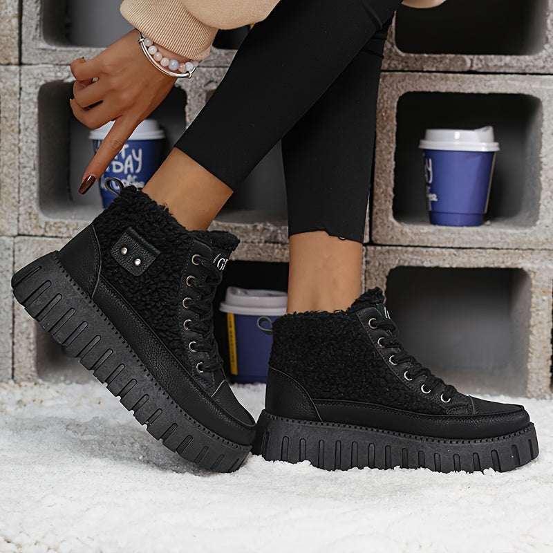 Women's Winter Thickened High-Top Warm Boots Chunky Sole Snow Shoes