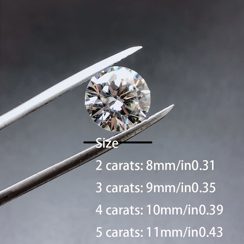 VVS1 Round Moissanite zargarlik buyumlari toshlari 2ct 3ct 4ct 5ct Sertifikatlangan haqiqiy