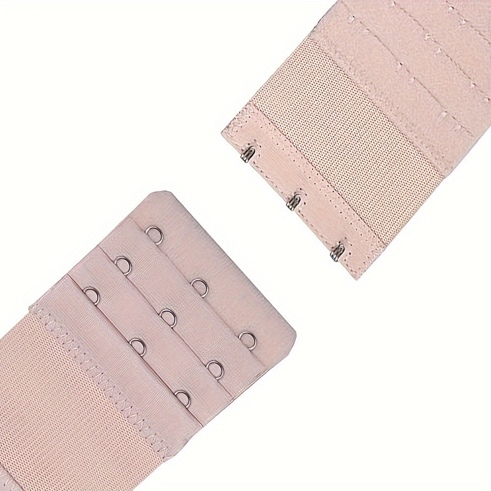 Women's Bra Extenders Set 4 Pieces 3 Hooks Elastic Knit Fabric Solid Color