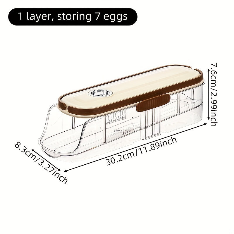 Egg Storage Rack Refrigerator Large Capacity 1-3 Layers Automatic Rolling Durable PP PET