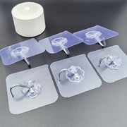 10pcs Acrylic Kitchen Utensil Hooks Wall Mount No Drill Adhesive Storage Organizer