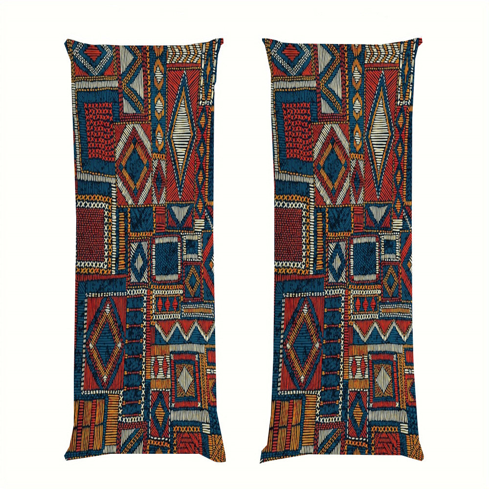 Patchwork Style Ultra-Soft Seamless Polyester Body Pillow Cover 50.8x137.2 cm Zipper Closure