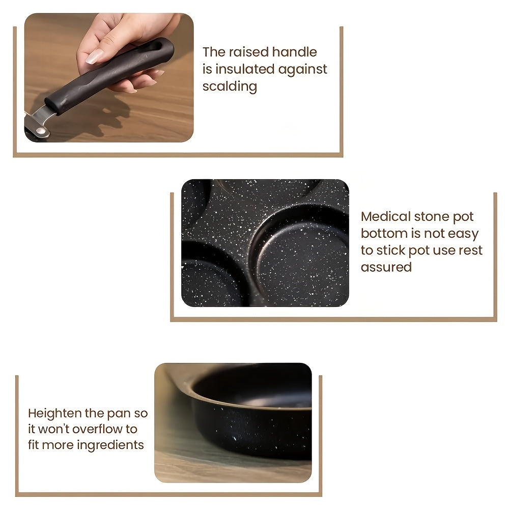 Чугунная антипригарная сковорода для яиц для газовых и электрических плит 8 дюймов