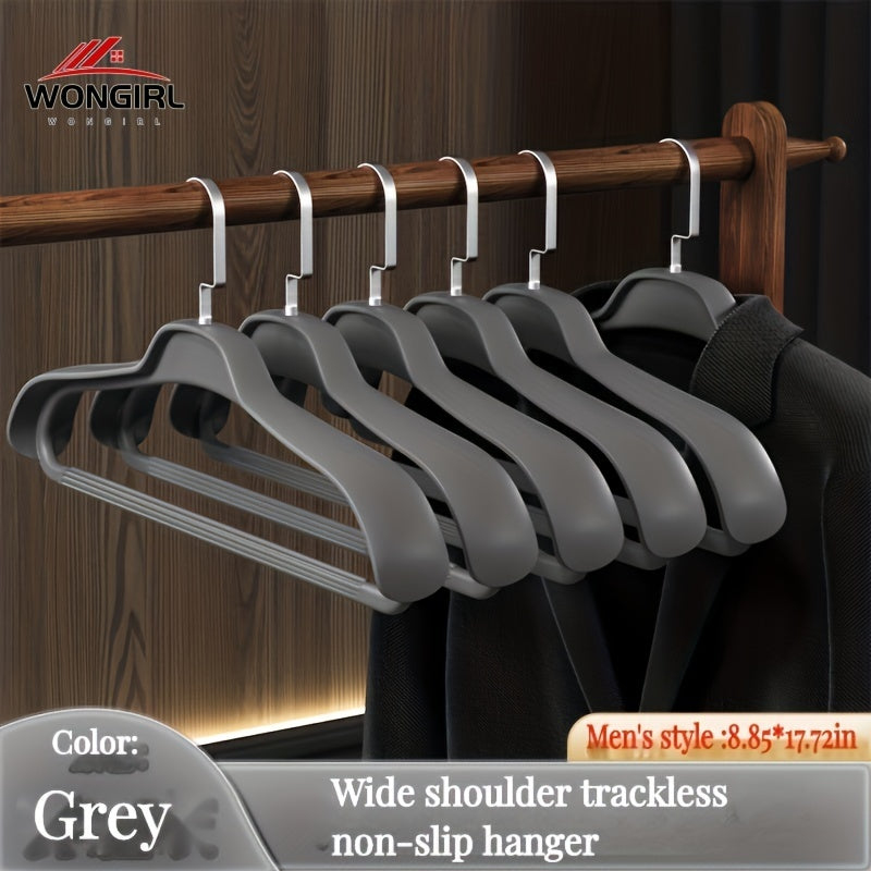 Juego de 5 perchas antideslizantes grises para trajes y abrigos de hombre, material PP duradero