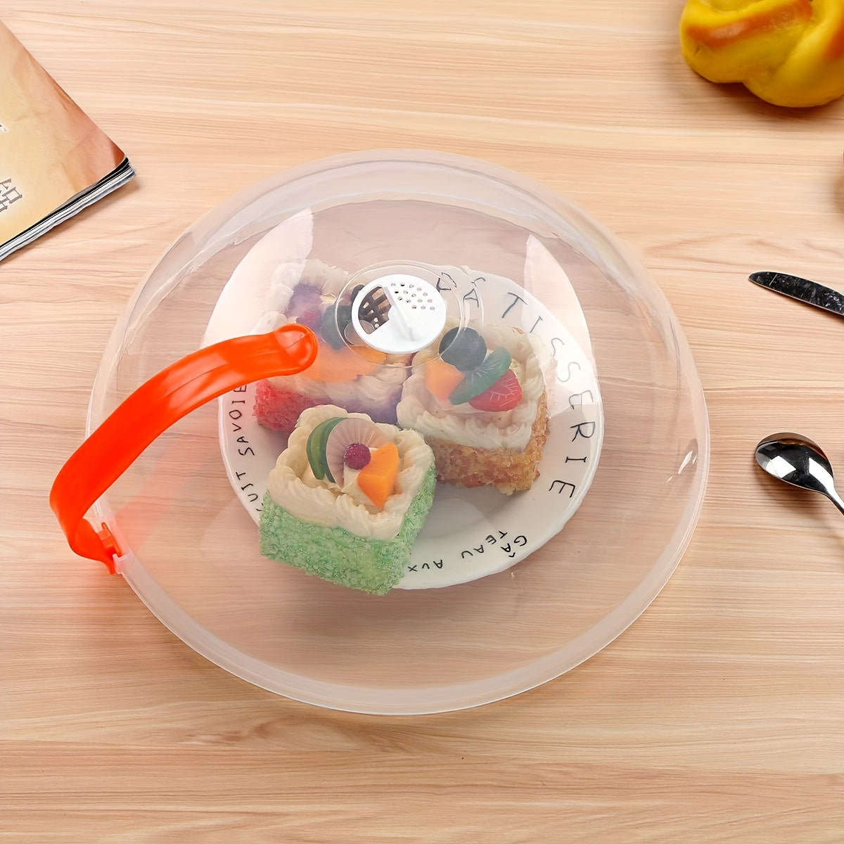 Microwave Splatter Guard with Handle Plastic Cover Steam Vents Keep Microwave Clean