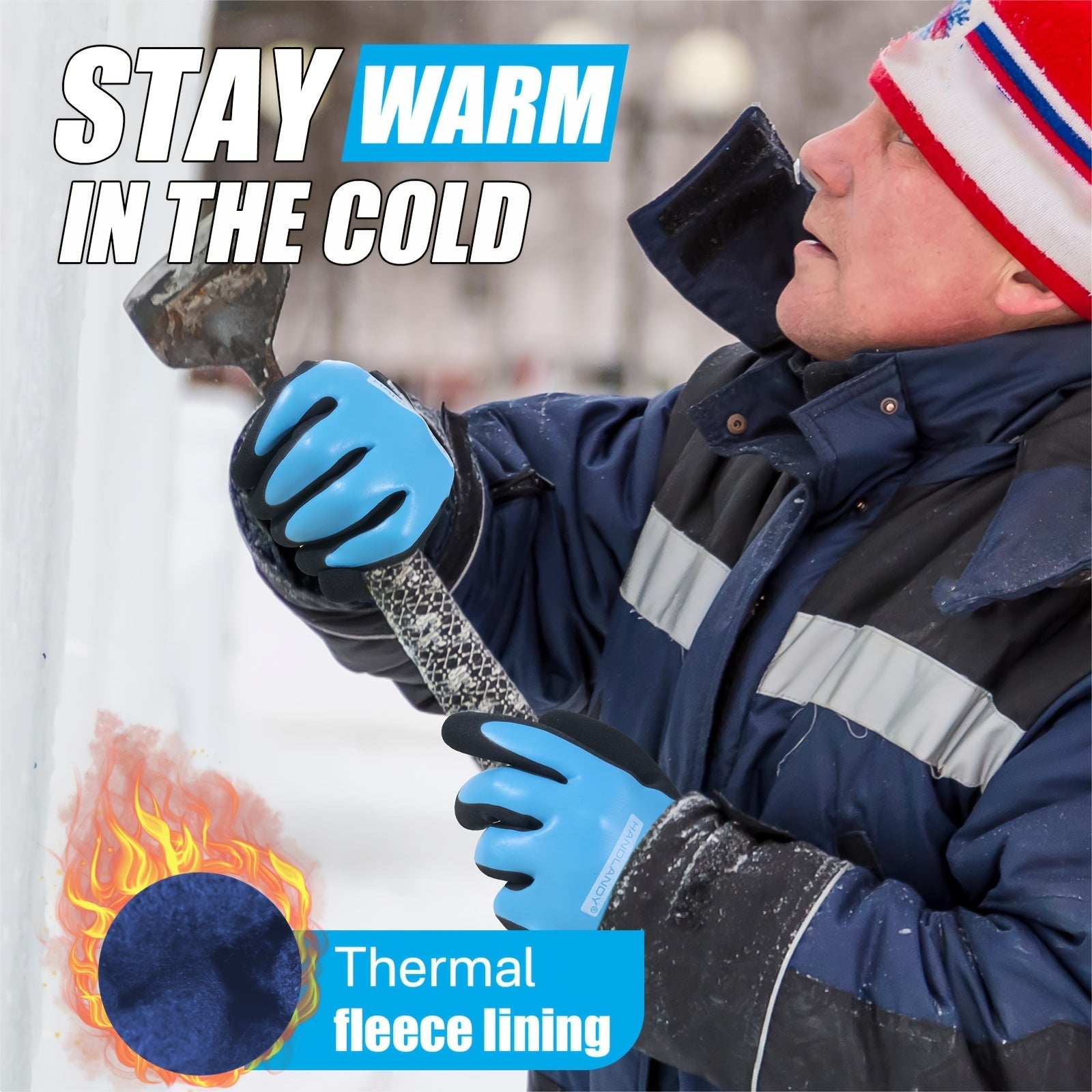 Unisex Knitted Polyester Gloves Waterproof Windproof Non-Slip Full Finger