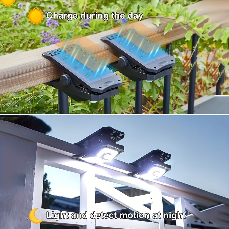 Outdoor Solar Motion Sensor Light with 45 LEDs 1500mAh Battery Clip-On for Porch Patio Garage