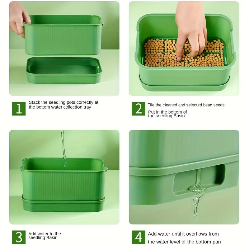 Plastic Seedling Tray for Microgreens and Vegetables 19.99x9.5x15.01cm with Drainage