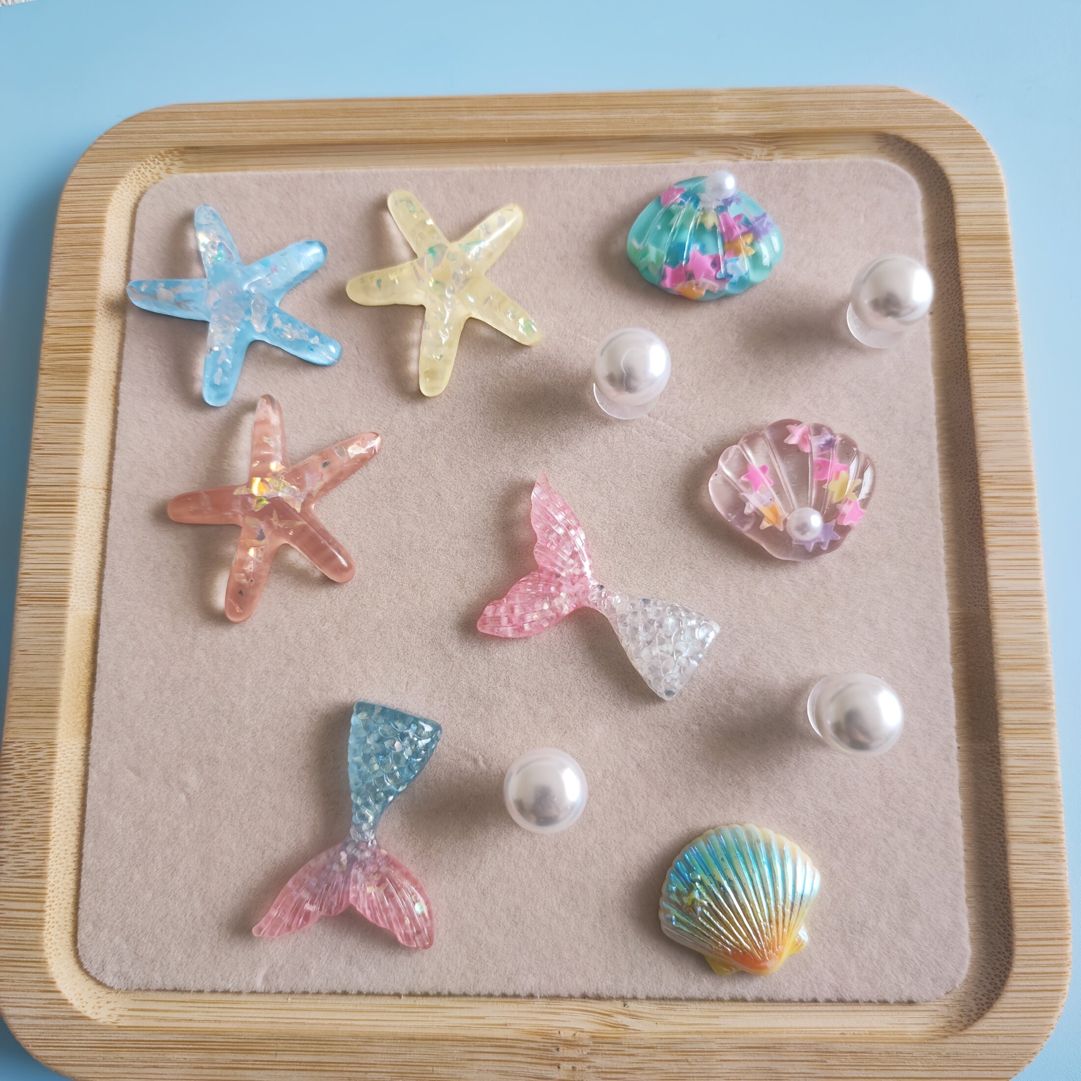 12 Pieces Marine Life Starfish Shell Imitation Mermaid Tail Sandal Decorations