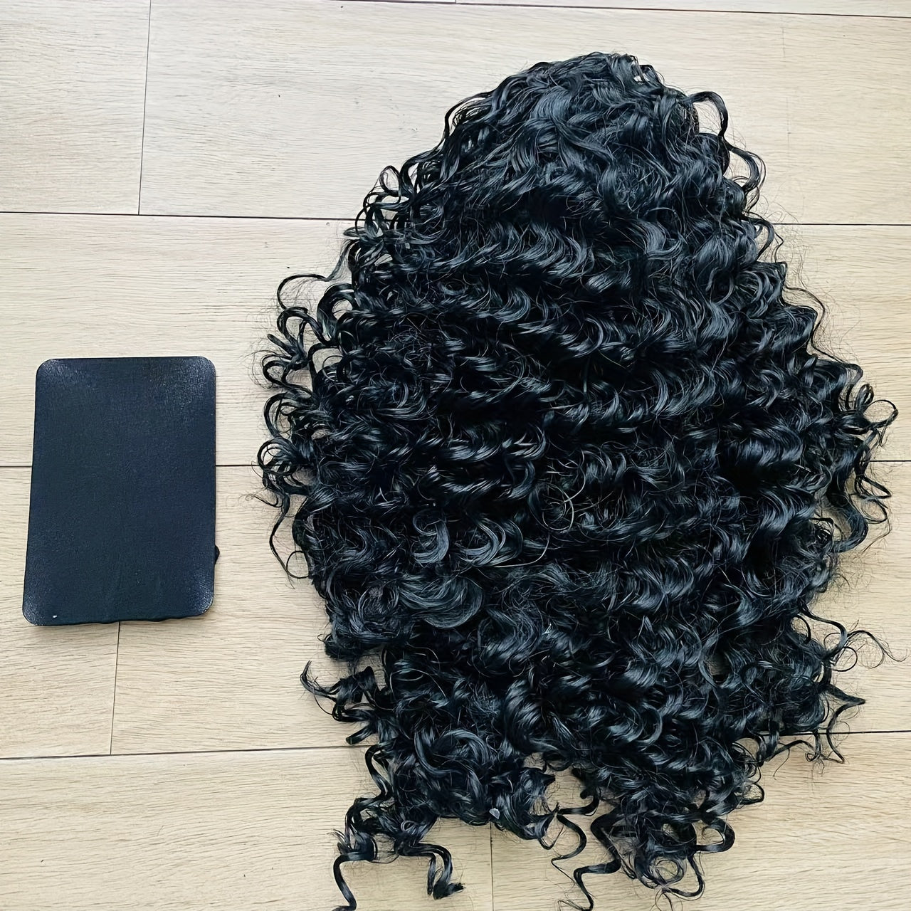 Long Curly Black Cosplay Wig for Men with Mesh Cap, 45.72cm Heat Resistant Fiber