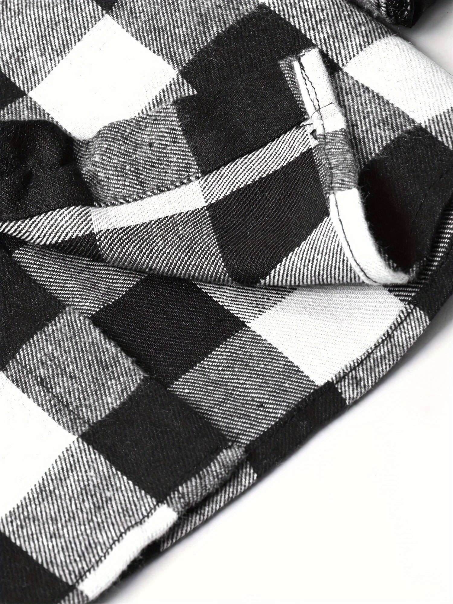 Men's Plus Size Gingham Flannel Shirt Casual Button Down Polyester Cotton