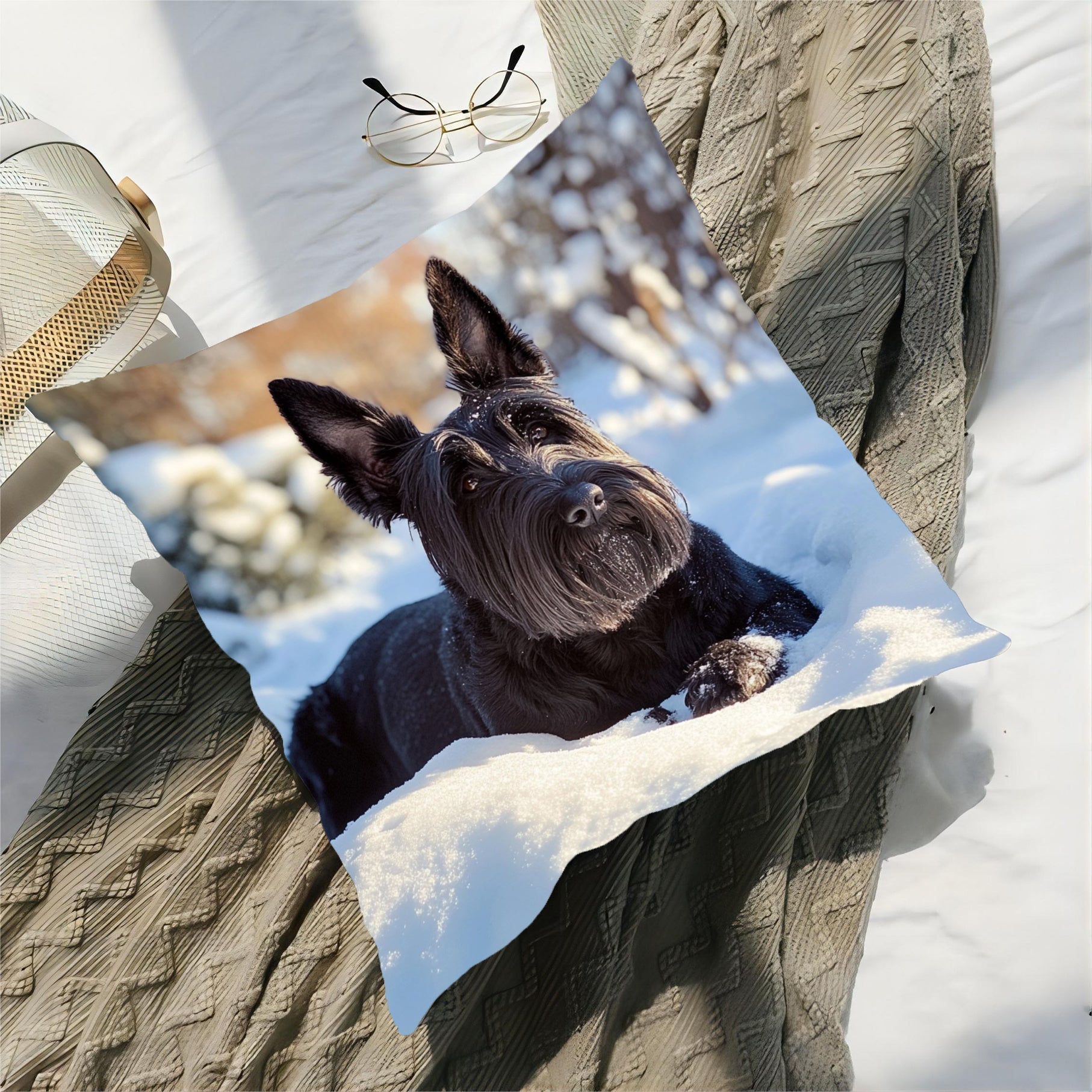 Dog Throw Blanket Cozy Polyester 45x45 cm Soft Warm Couch Bed Decor