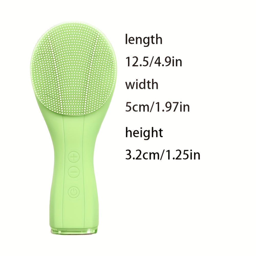 Facial Cleansing Brush USB Rechargeable 6 Modes 16 Intensities Deep Pore Cleaning Green