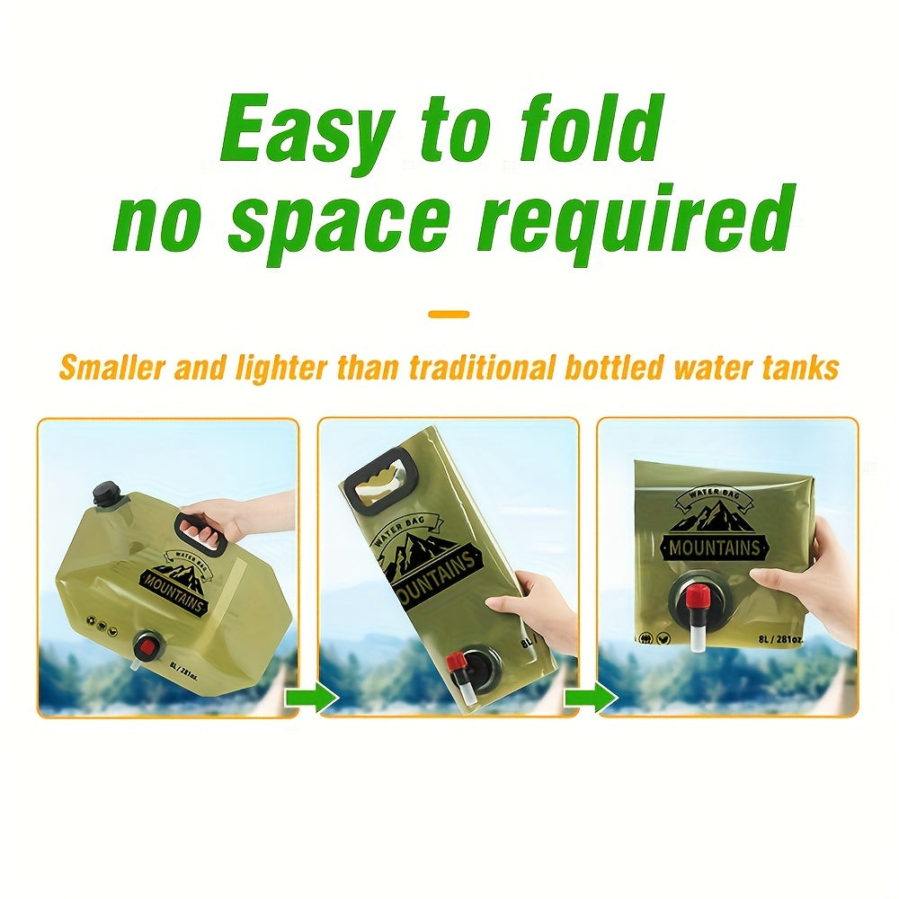 7.99L Collapsible Water Container with Spigot for Camping Hiking Travel and All-Terrain Vehicles