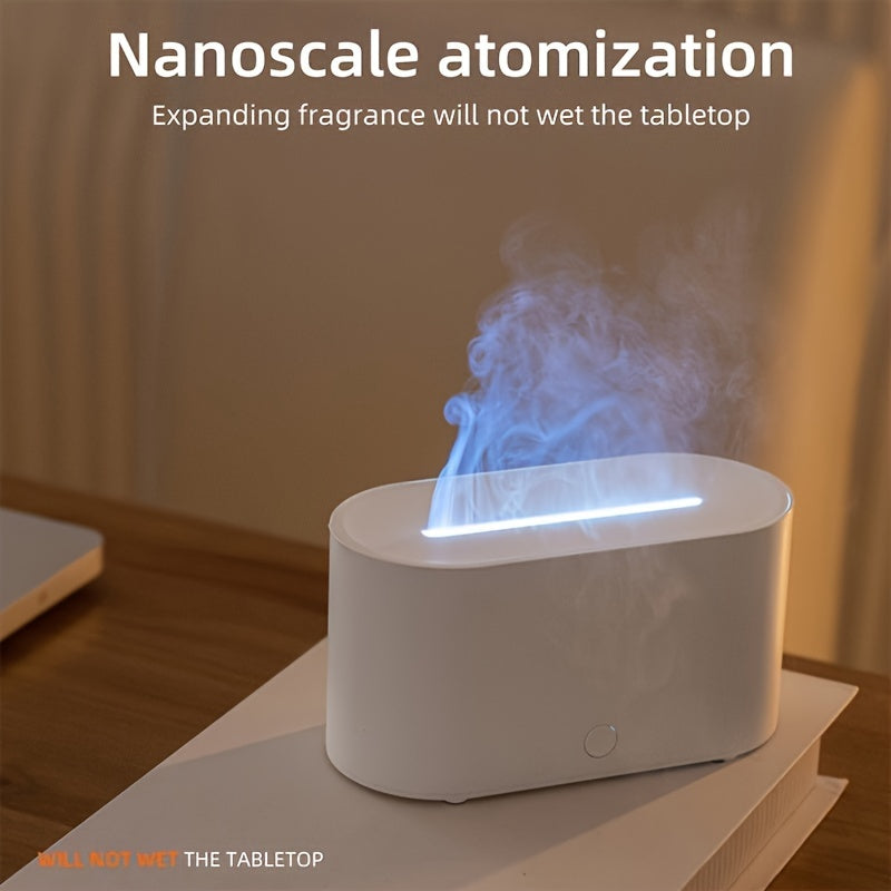 Difusor humidificador de aroma colorido con simulación de llama y temporizador