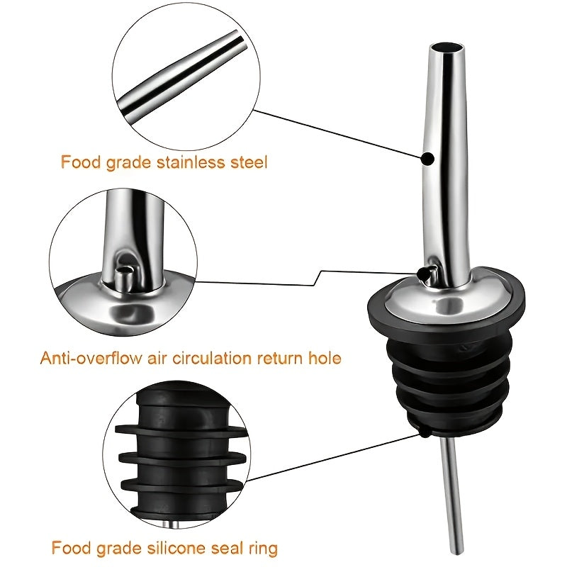 304 Stainless Steel Wine Pourer with Tapered Spout and Stopper