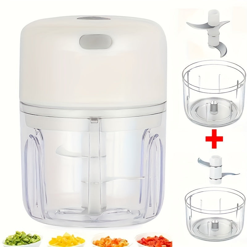 Electric Garlic Chopper 8.45oz Rechargeable Kitchen Shredder for Cooking