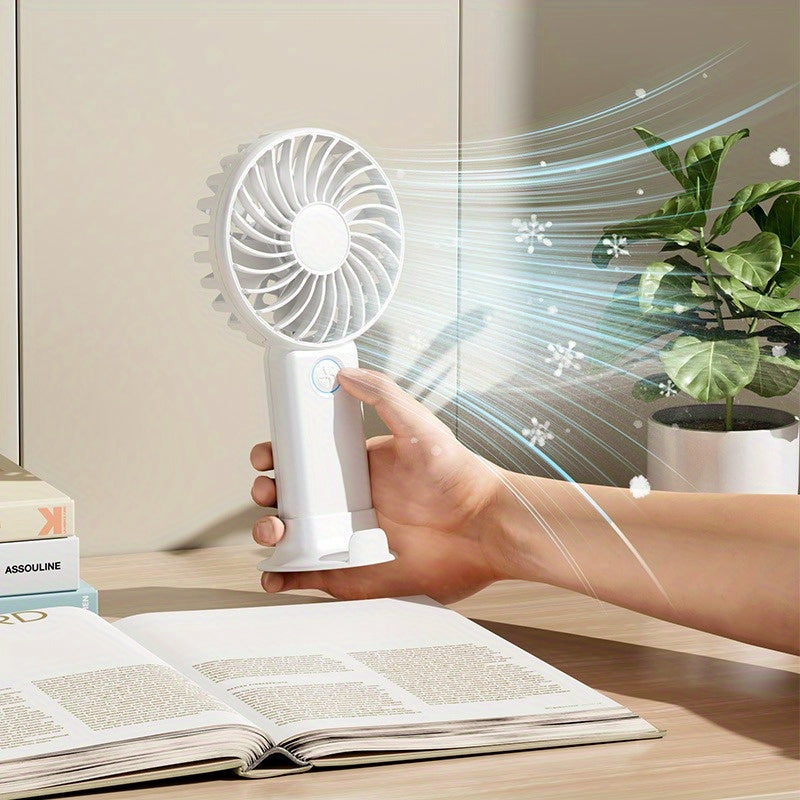 Rechargeable Handheld Fan with Phone Stand Portable for Students Perfect Couple Gift