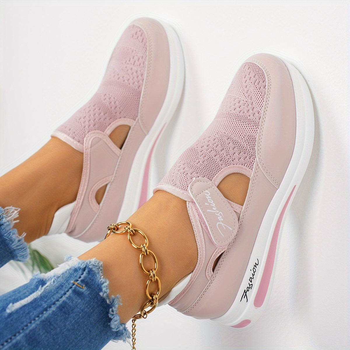 Women's Mesh Platform Sneakers Casual Shoes Cushioned Insole Non-Slip