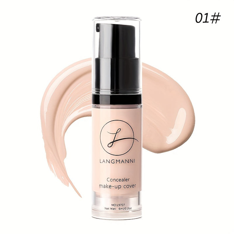 Long-Lasting Concealer with Smooth Finish and 4-Color Powder Base for All Skin Types