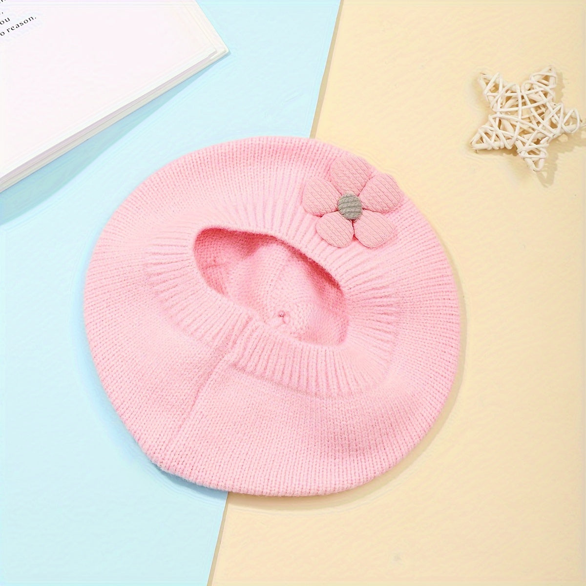 Gorro de beré infantil para bebé niña de algodón con estampado floral, de temporada, elástico y lavable