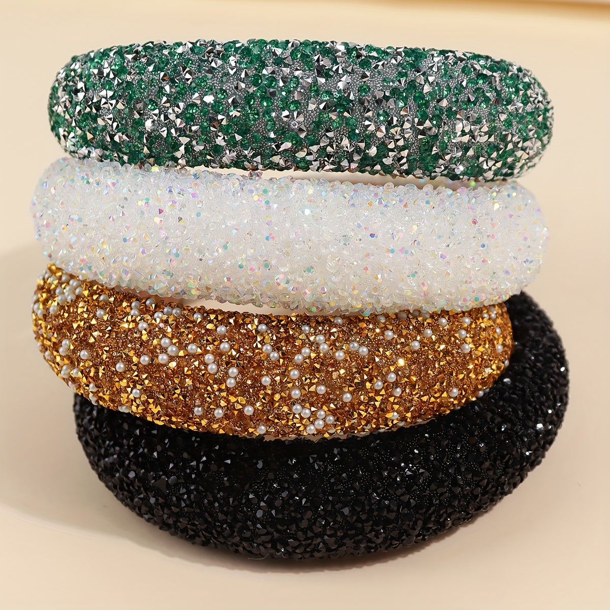 Women’s Baroque Rhinestone Headband Colorful Elegant Hair Accessory for Daily Wear